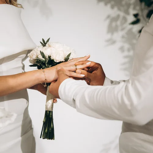 Ring exchange during the wedding ceremony