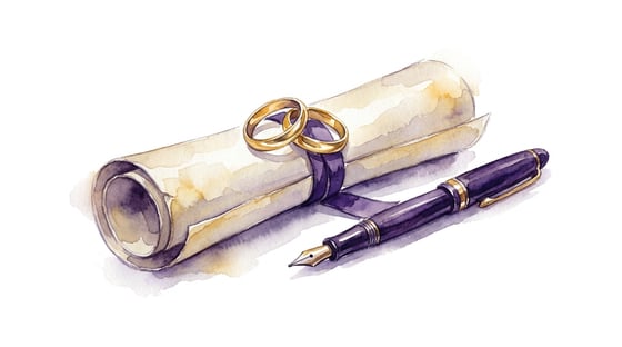 Marriage license illustration